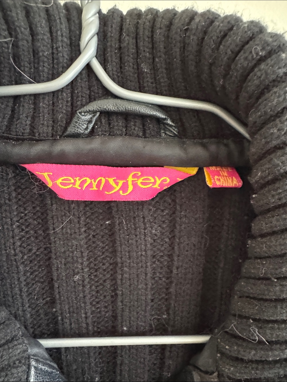 Black Rabbit Fur Ribbed Zip-Up Jacket - Picture 2 of 9
